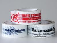 Custom Printed Tape - 2" x 110 yds White 2.0 mil Packaging Tape, 36 rolls/case, 2 colors